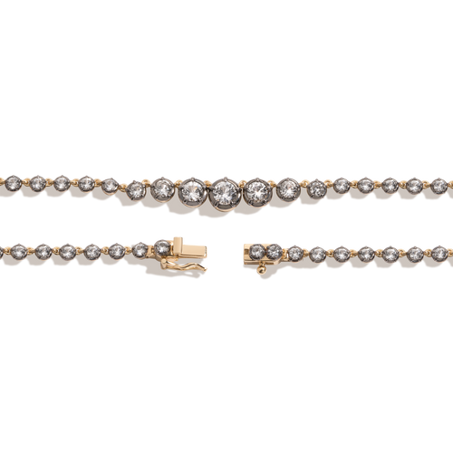 Black Rhodium Graduated Georgian Tennis Necklace