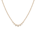 Lab Grown White Sapphire Graduated Georgian Tennis Necklace