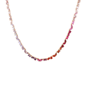 Pink Ombré Mixed Shape Tennis Necklace