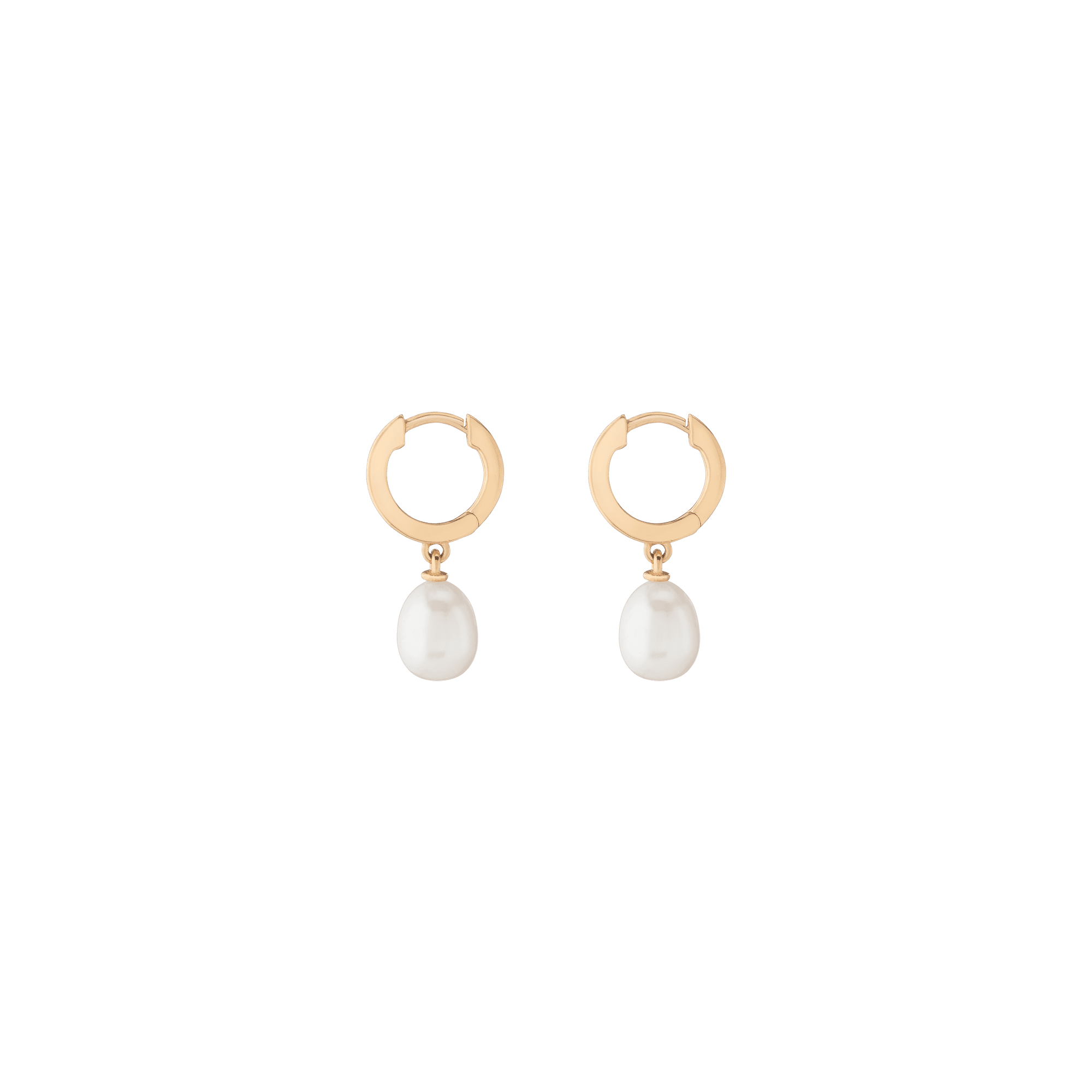 Pearl Drop Huggie Earrings