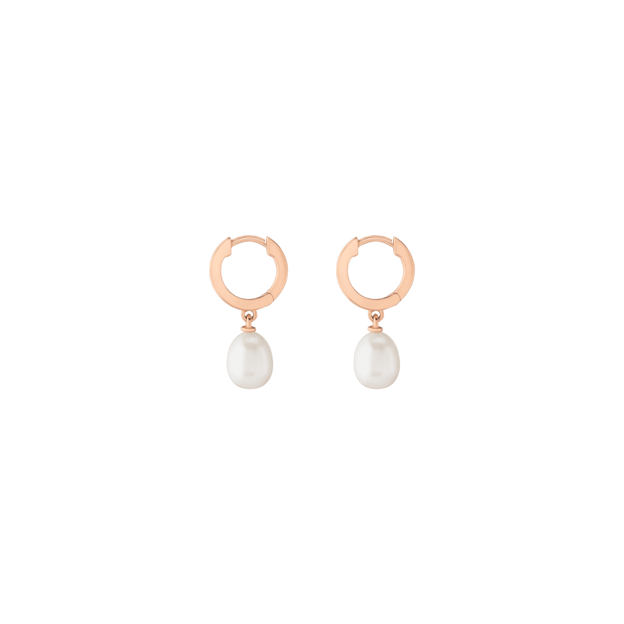 Pearl Drop Huggie Earrings