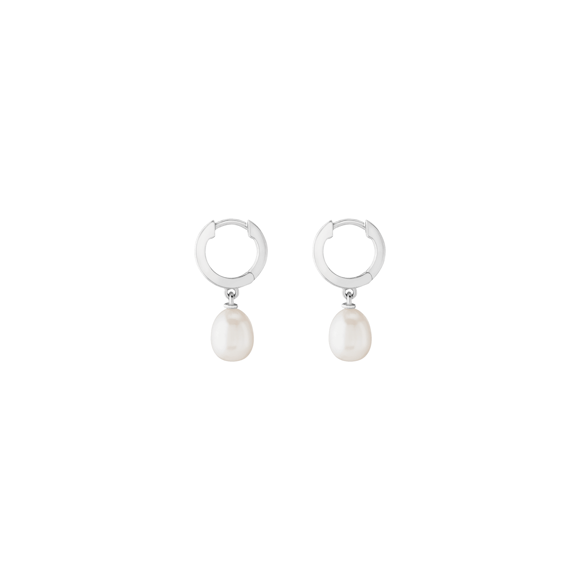 Pearl Drop Huggie Earrings