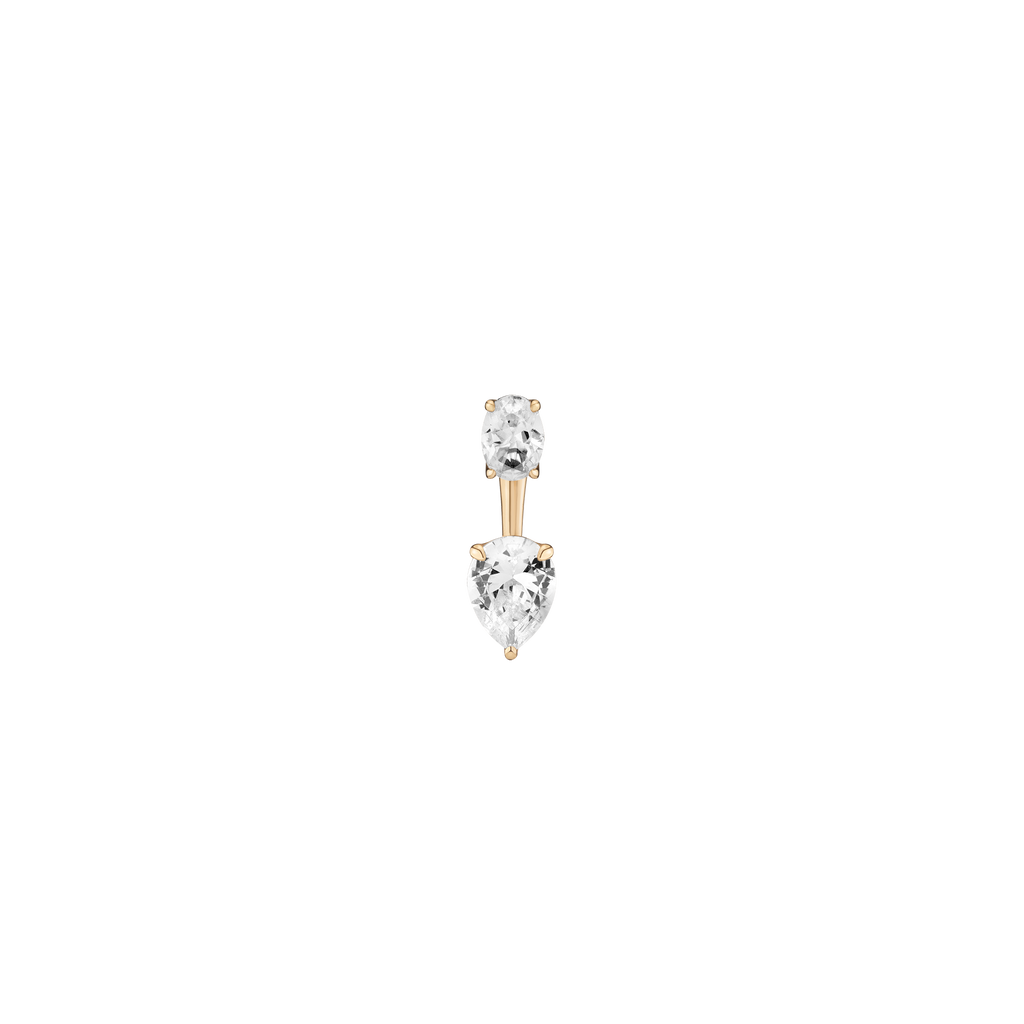 Lab Grown White Sapphire Ear Jacket