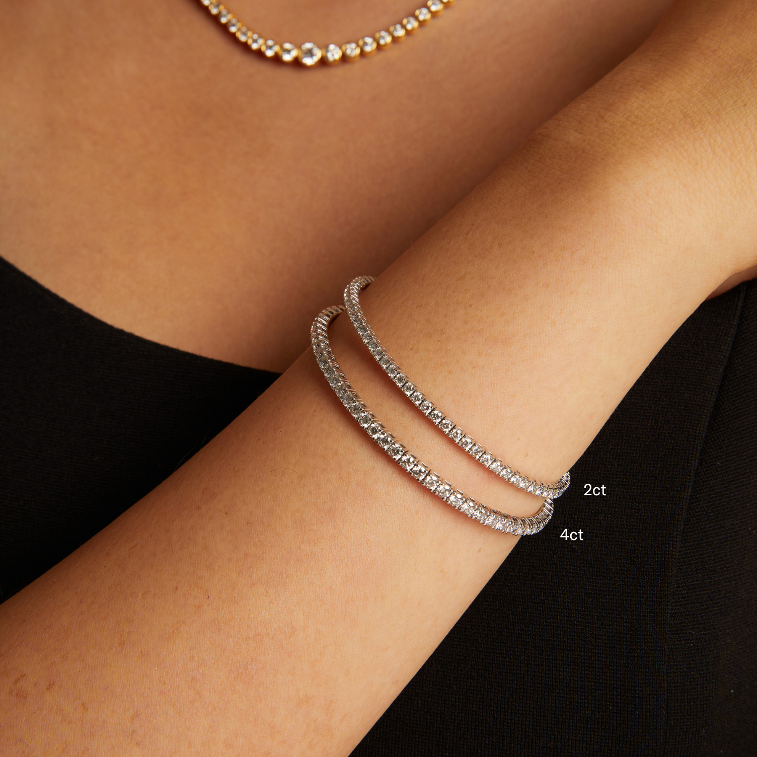 4ct Lab Grown Diamond Flex Tennis Bracelet