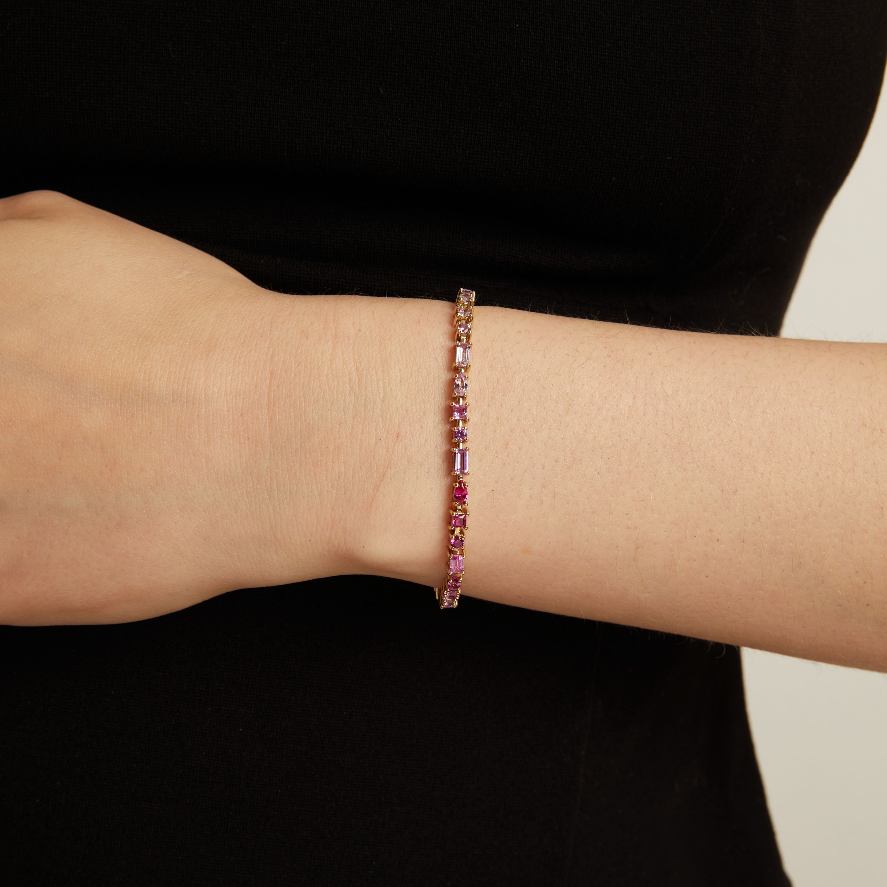 Pink Ombré Mosaic Tennis Bracelet
