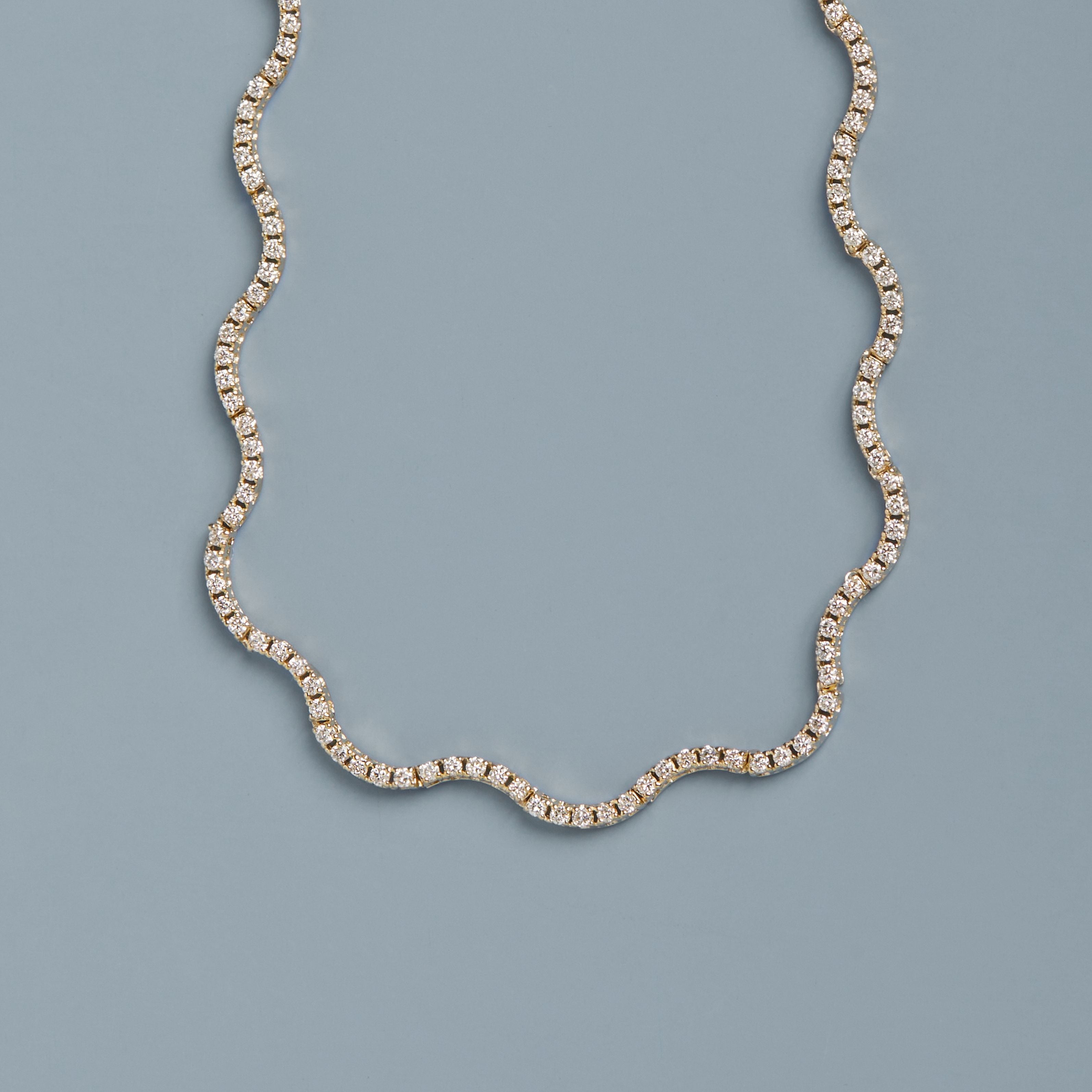 Lab Grown Diamond Wave Tennis Necklace