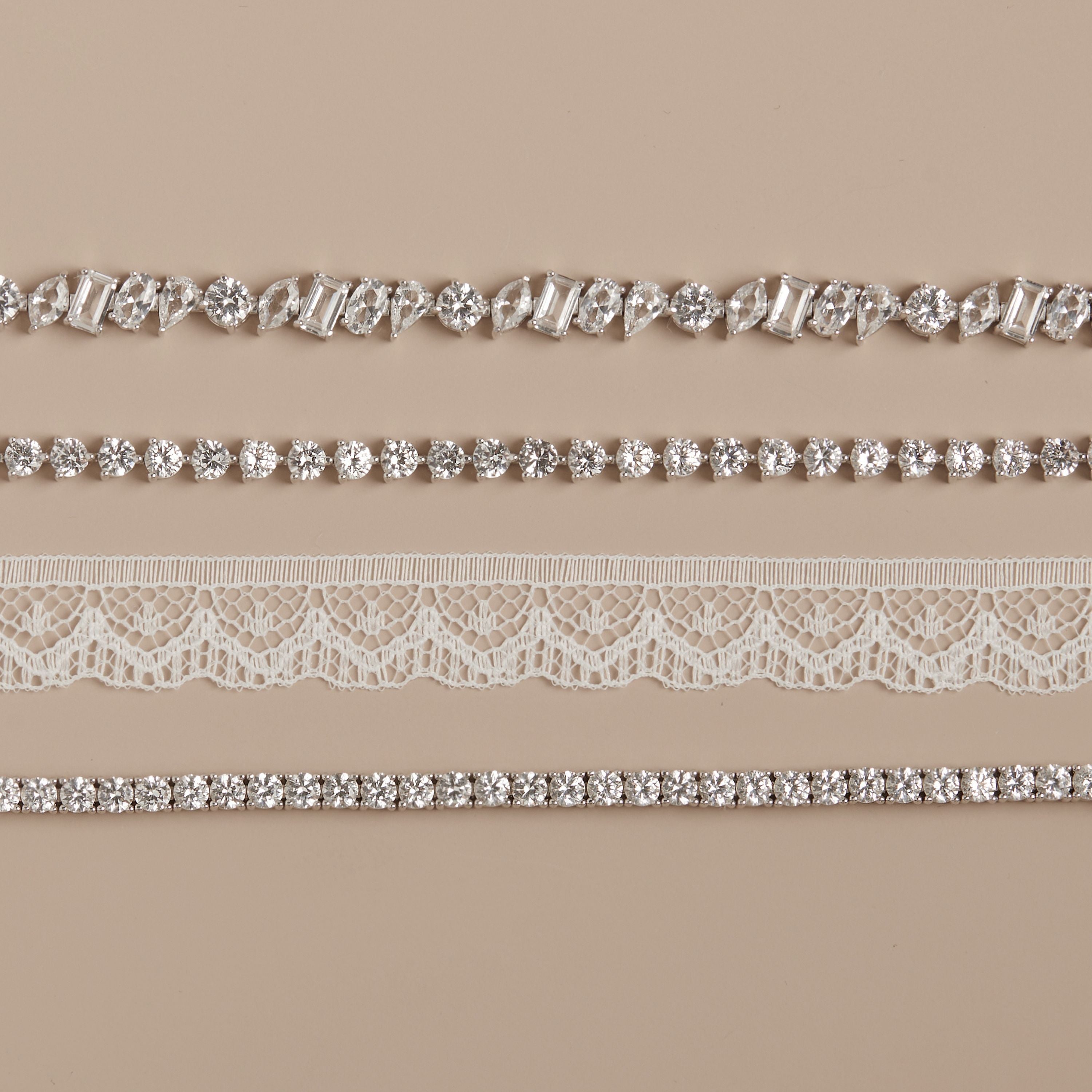 Lab Grown White Sapphire Three-Prong Tennis Bracelet