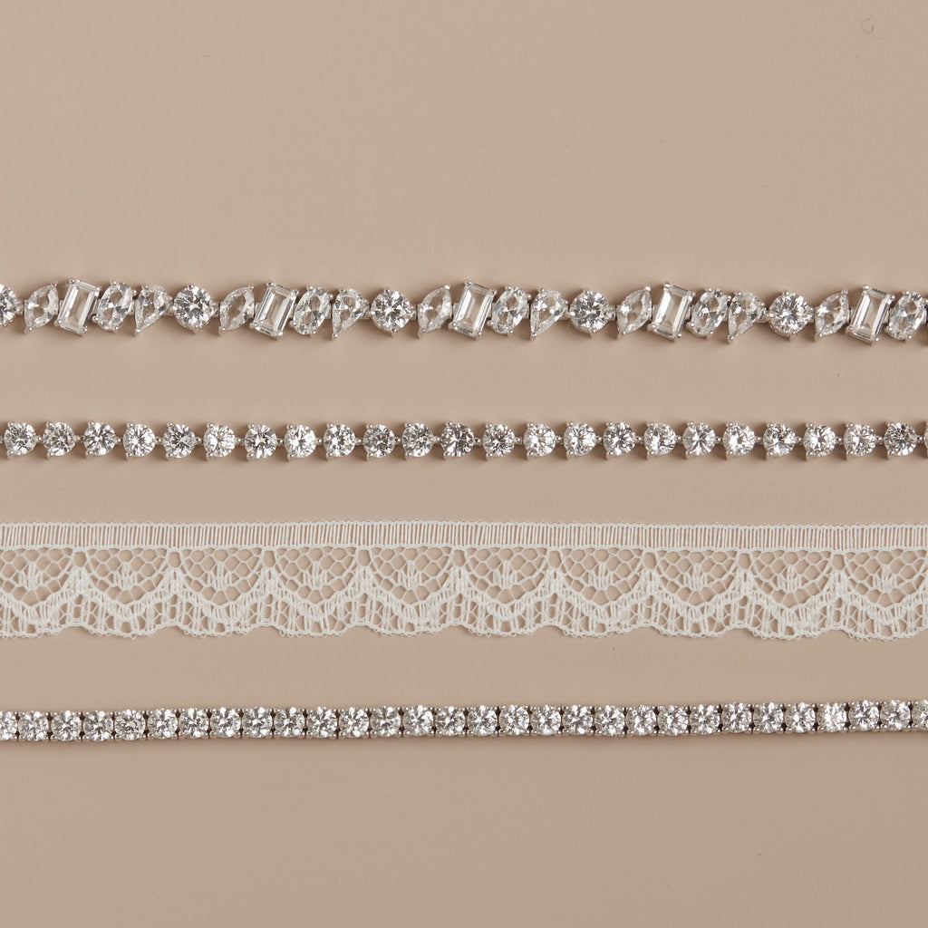 Lab Grown White Sapphire Mixed Shape Tennis Necklace