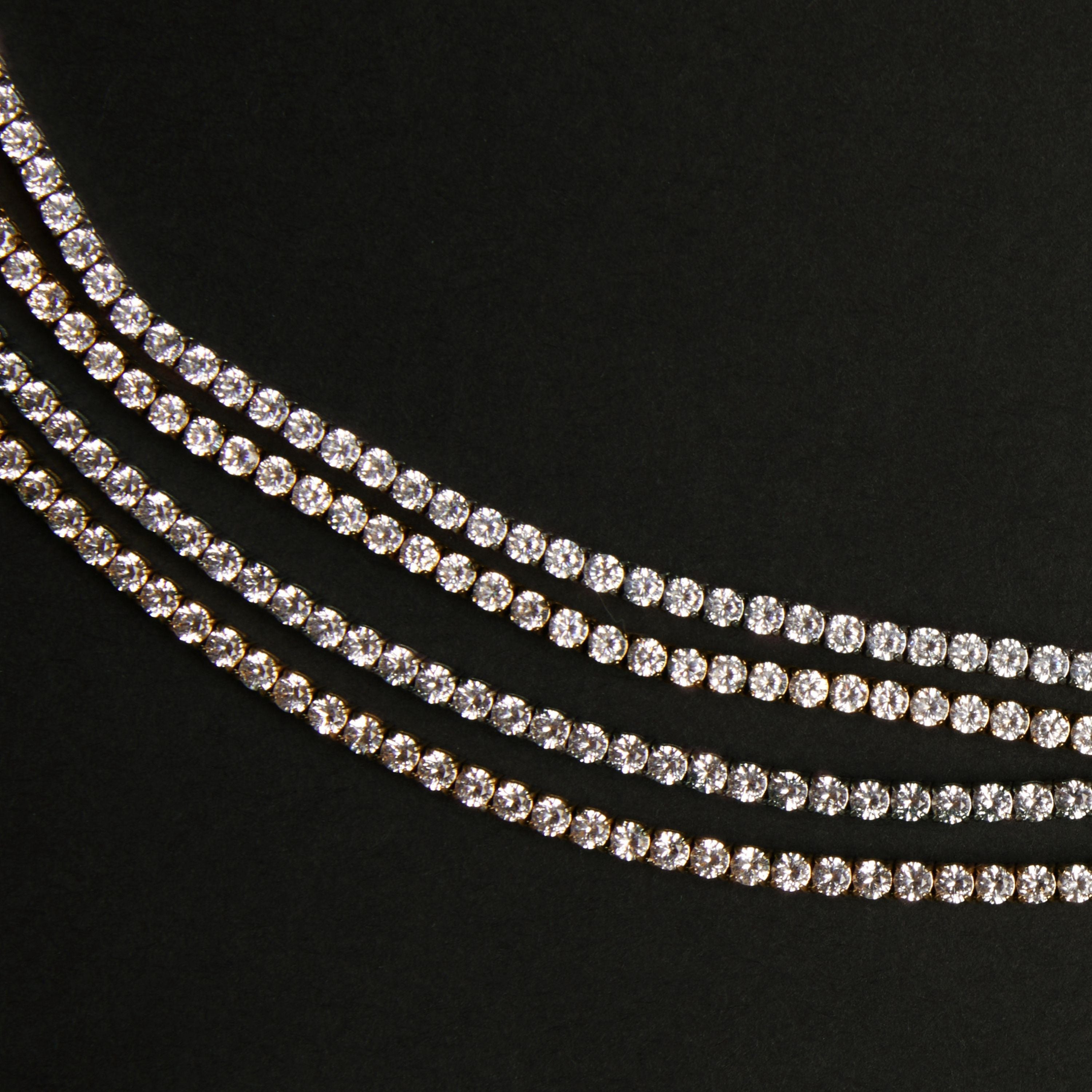 Unbreakable Lab Grown White Sapphire Tennis Necklace