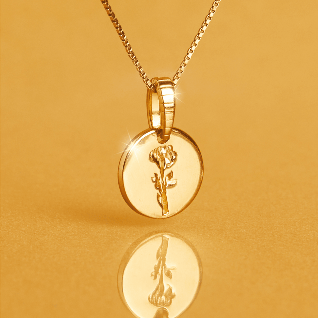 Story in Gold Engraved Pendant