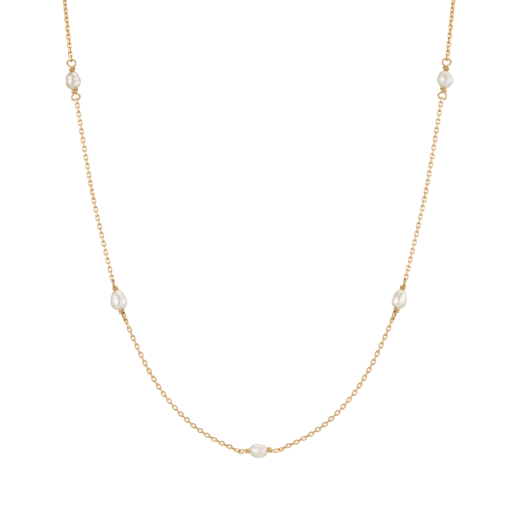 Organic Pearl Station Necklace