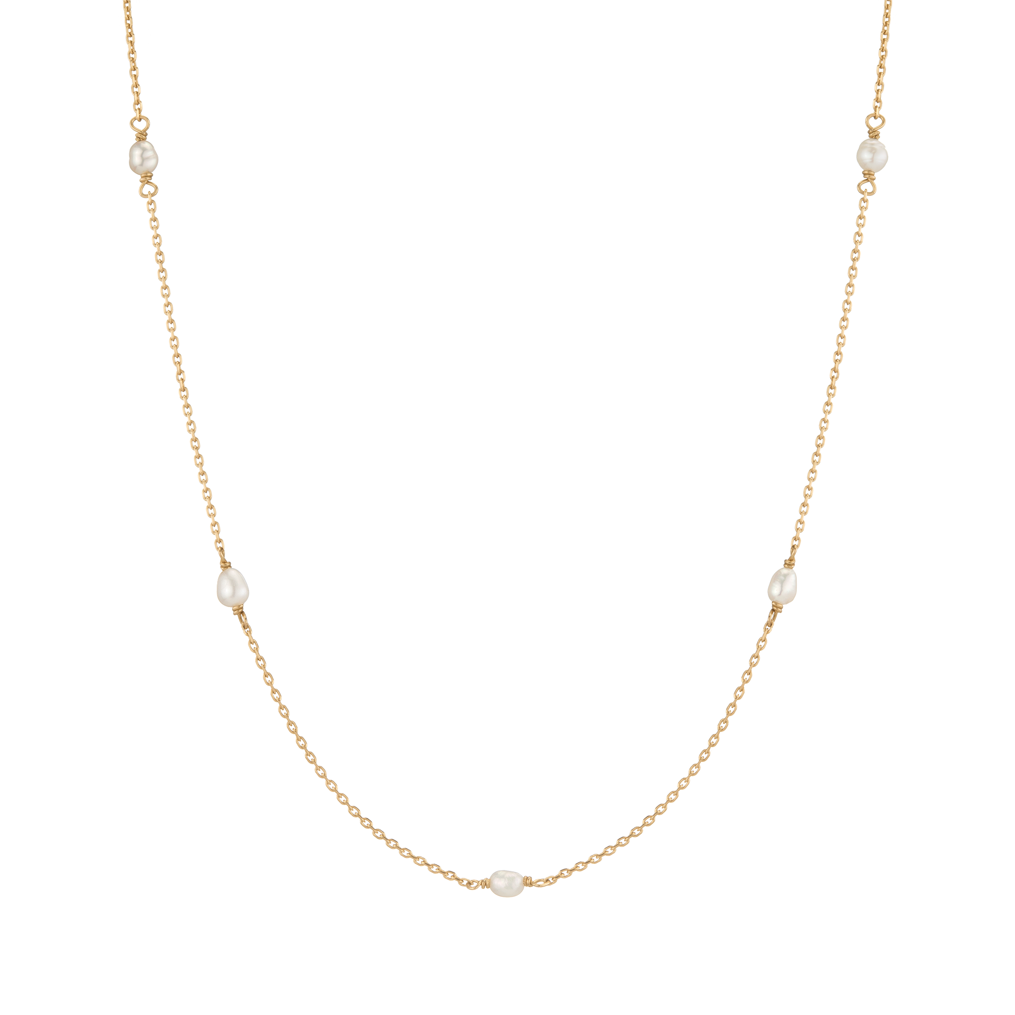 Organic Pearl Station Necklace