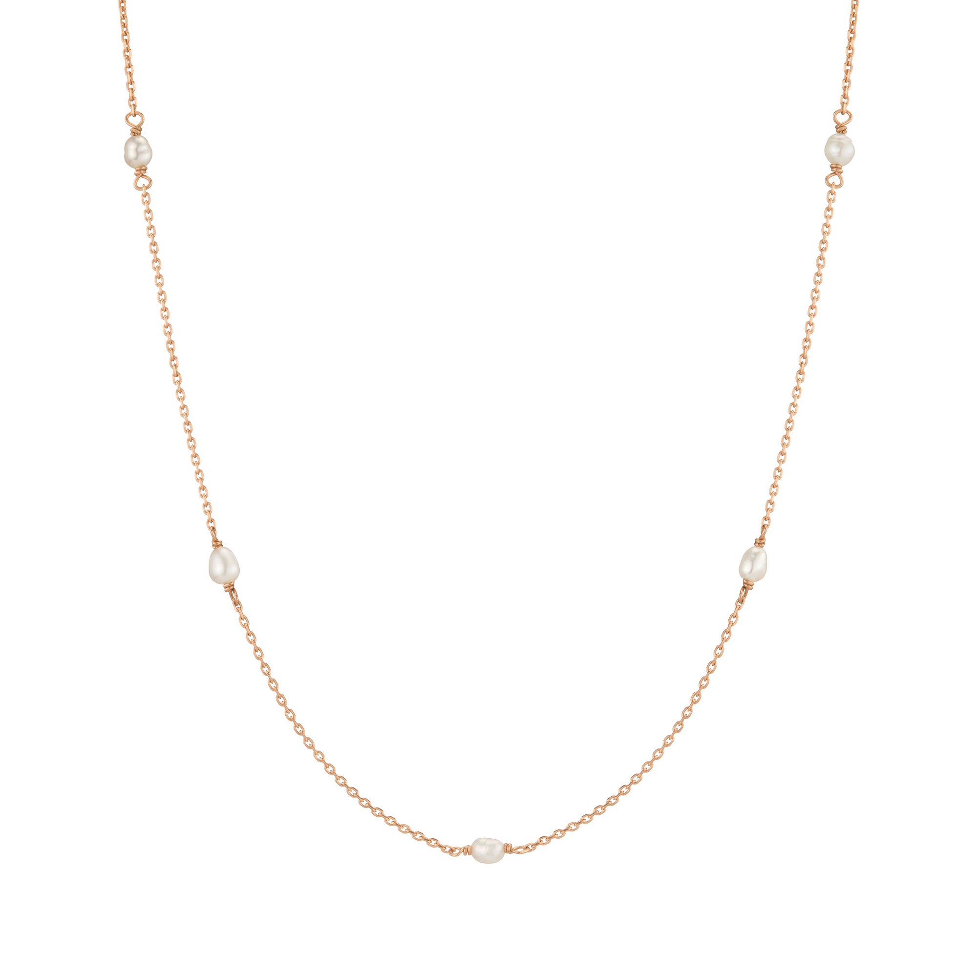 Organic Pearl Station Necklace