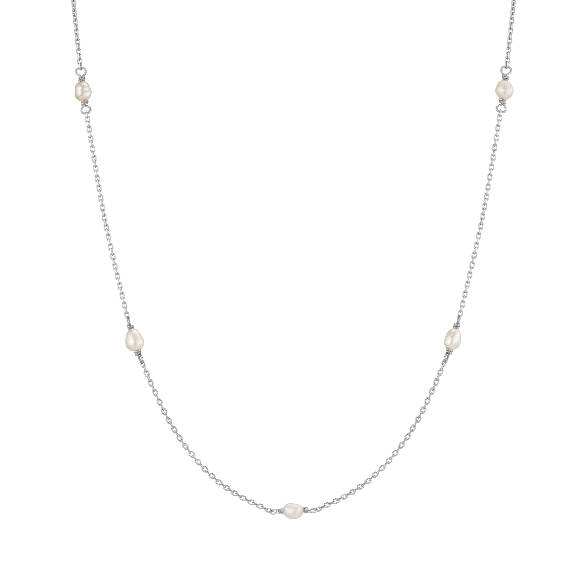 Organic Pearl Station Necklace