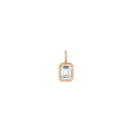 Emerald Lab Grown White Sapphire Bezel Pendant
