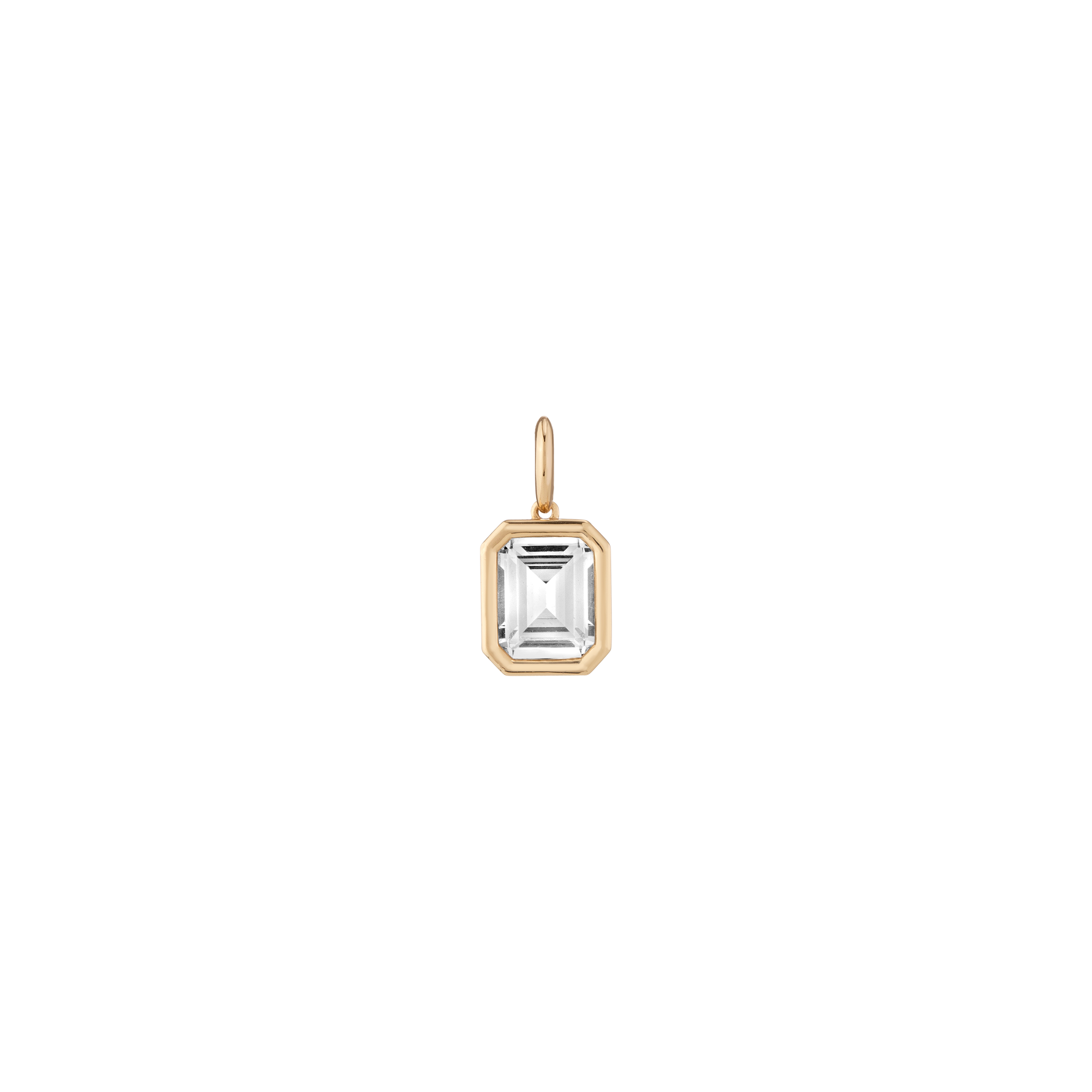 Emerald Lab Grown White Sapphire Bezel Pendant