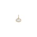 Oval Lab Grown White Sapphire Bezel Pendant