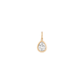 Pear Lab Grown White Sapphire Bezel Pendant