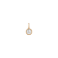 Round Lab Grown White Sapphire Bezel Pendant
