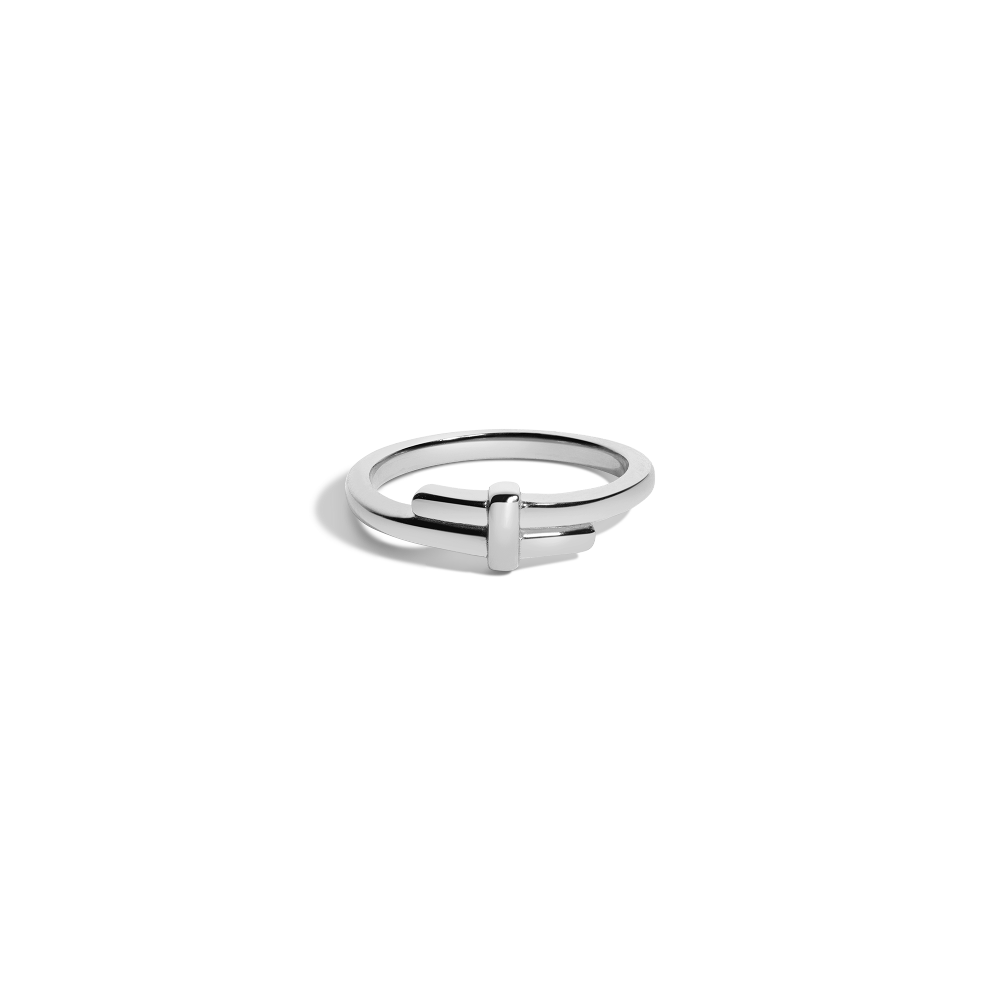 Crossover Ring Stainless Steel White Gold 