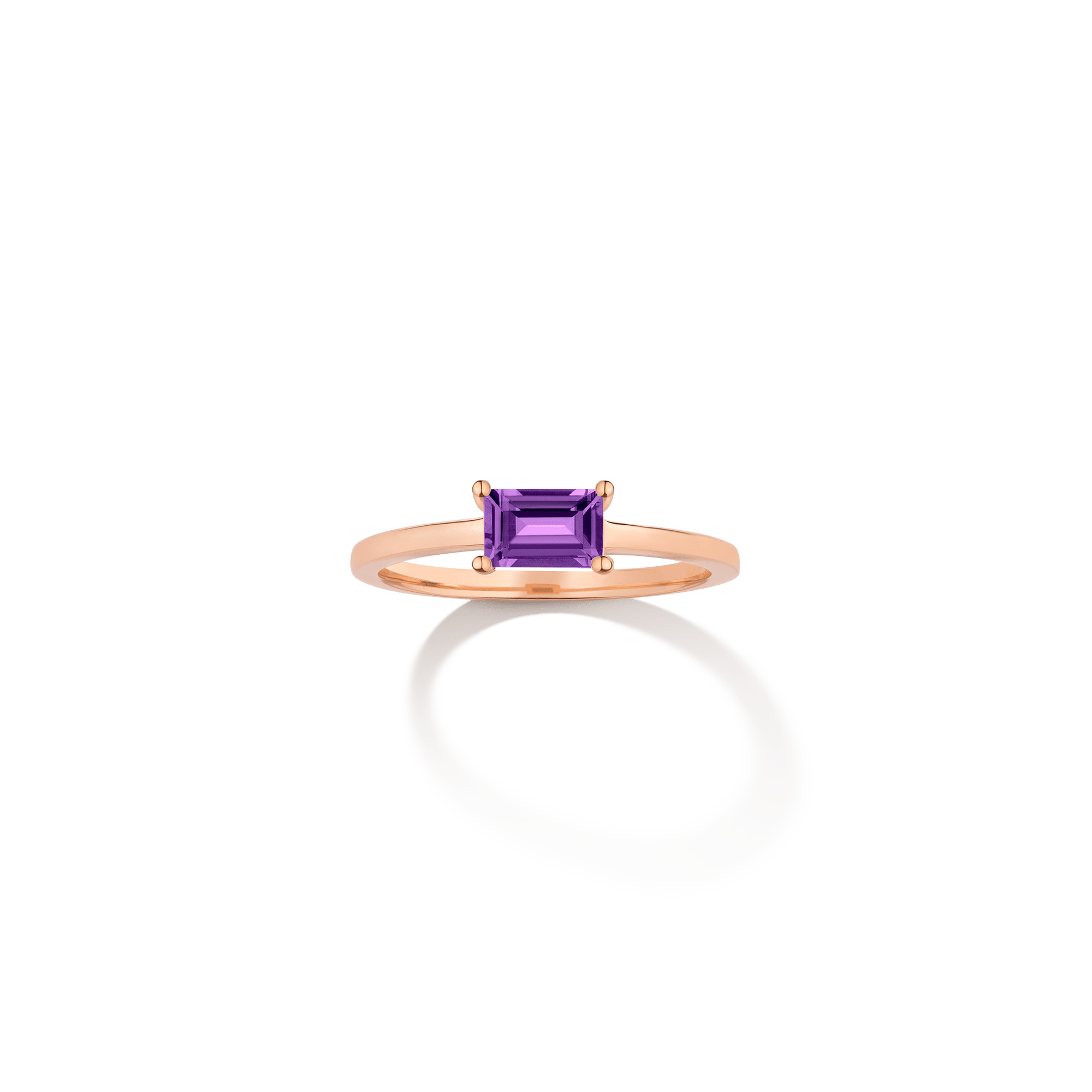 Birthstone Baguette Ring - Garnet