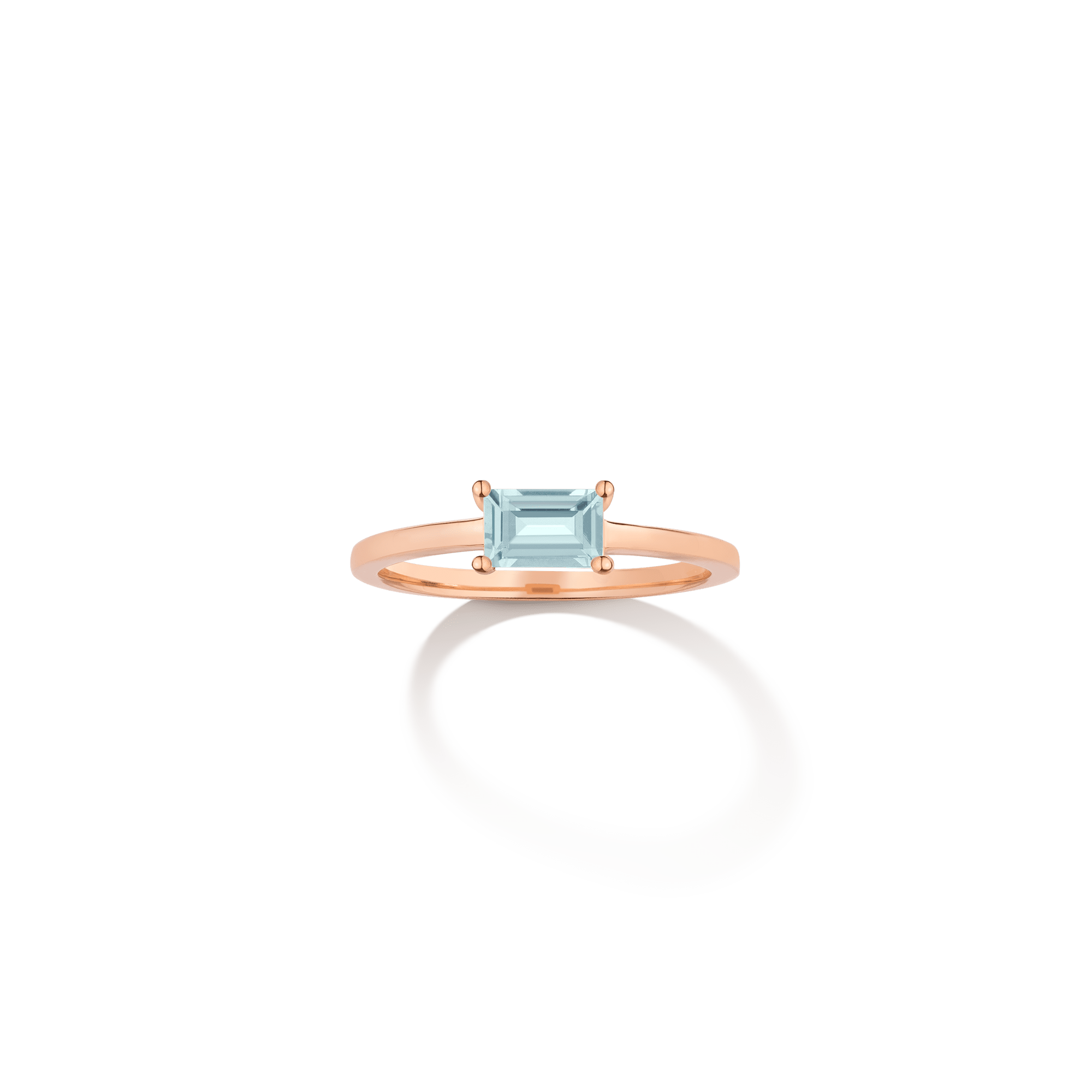 Birthstone Baguette Ring - Aquamarine