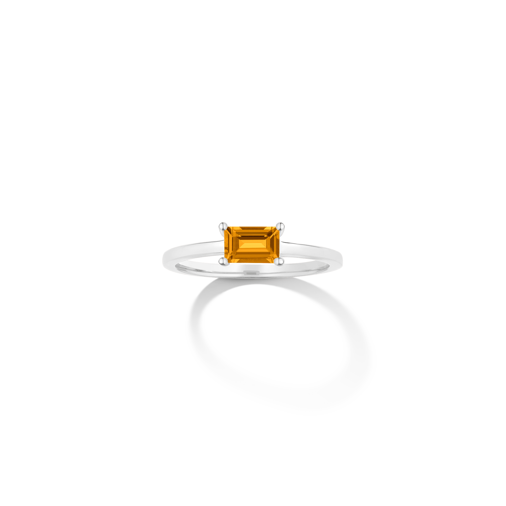 Birthstone Baguette Ring - Garnet