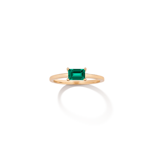 Birthstone Baguette Ring - Garnet