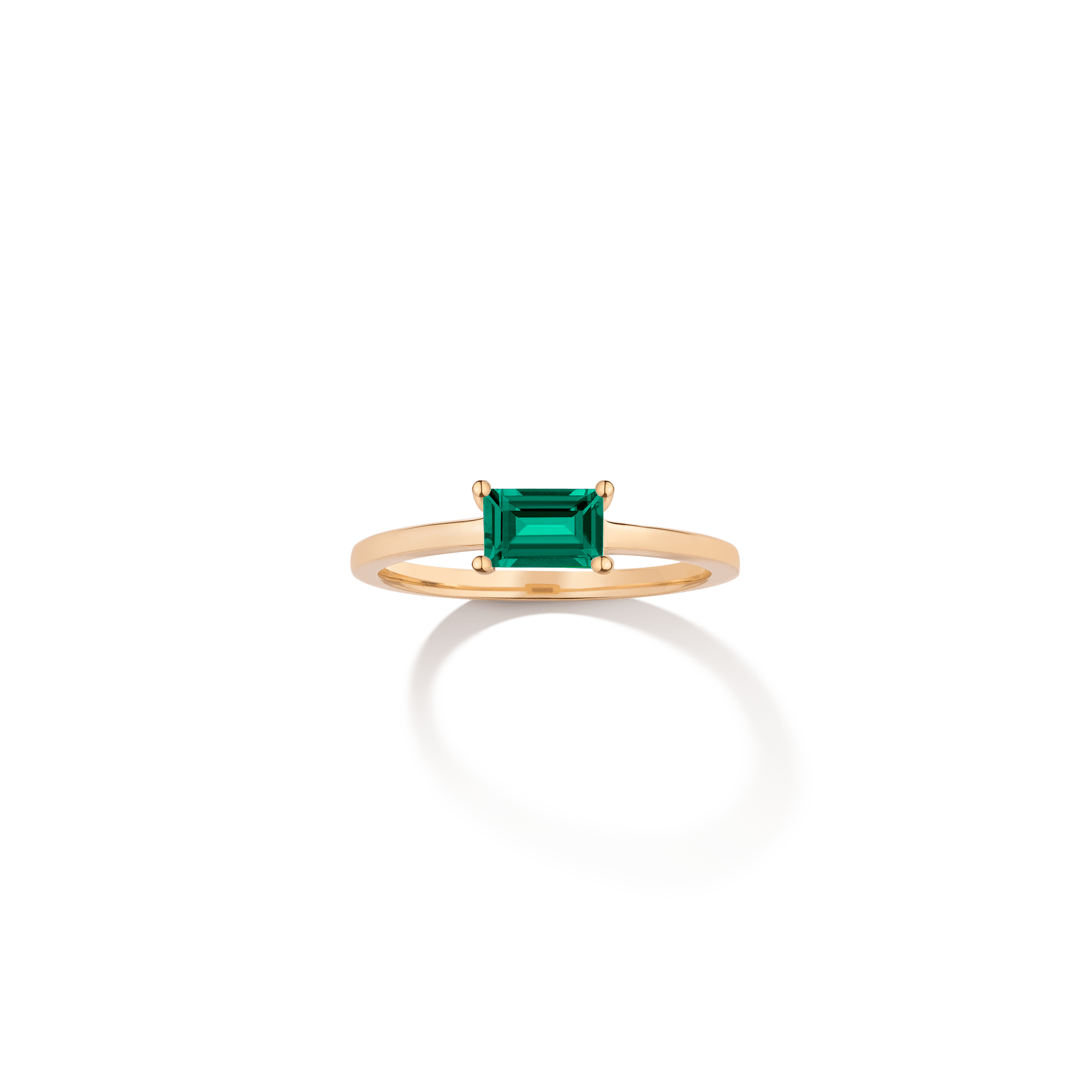 Birthstone Baguette Ring - Emerald