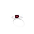 Birthstone Baguette Ring - Garnet