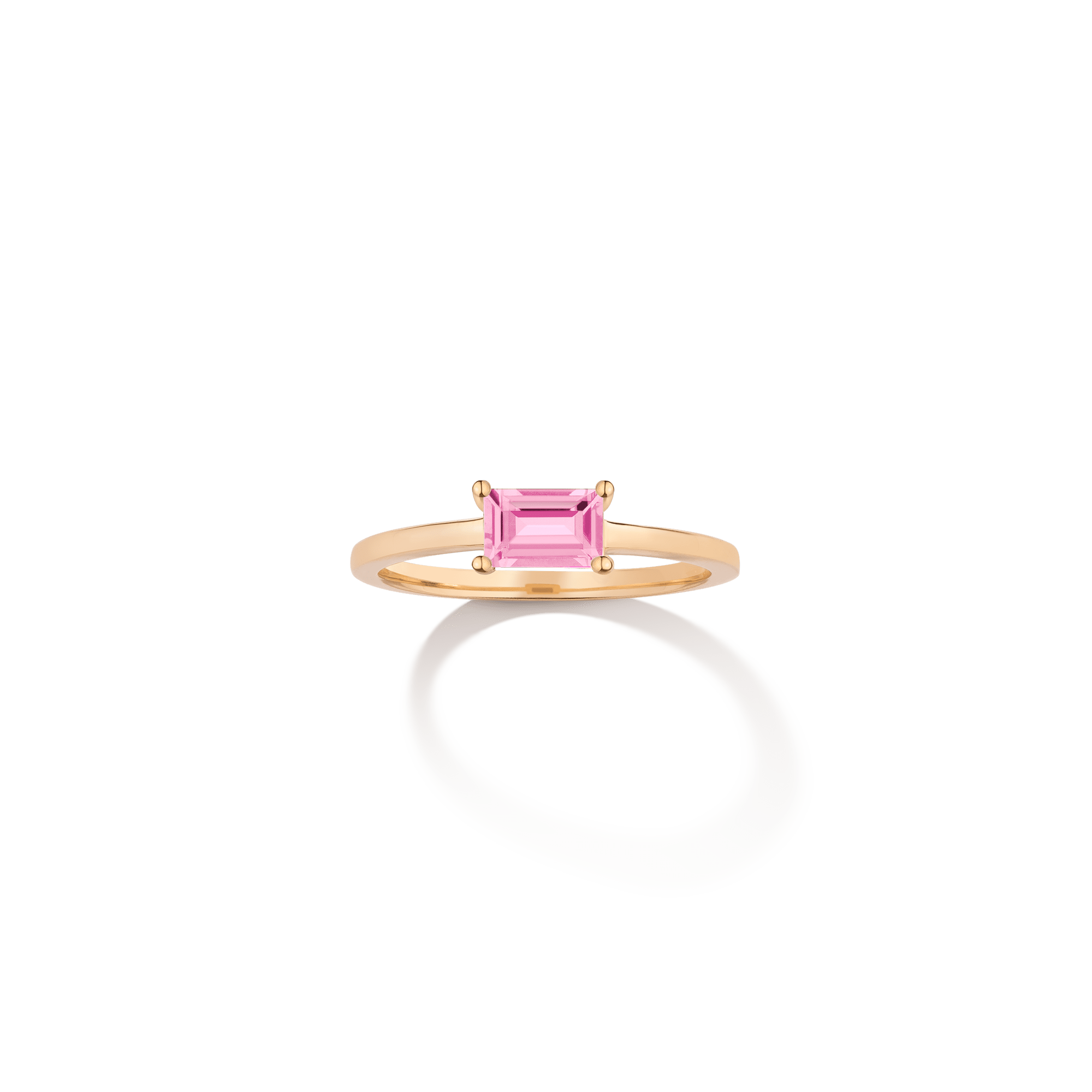 Birthstone Baguette Ring - Garnet