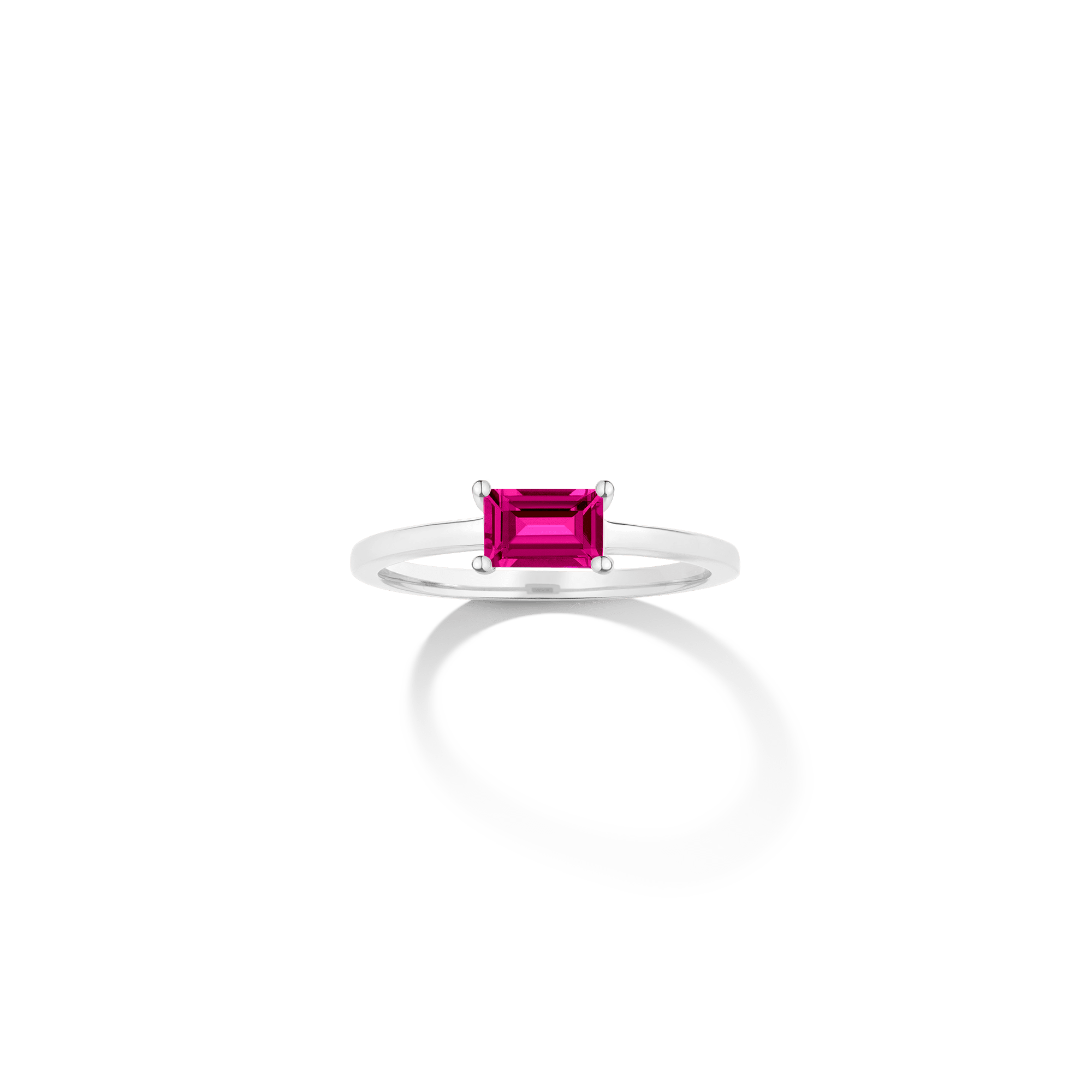 Birthstone Baguette Ring - Garnet