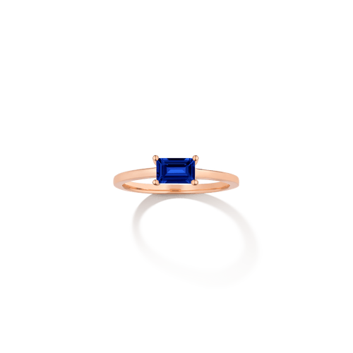 Birthstone Baguette Ring - Sapphire