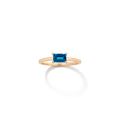 Birthstone Baguette Ring - London Blue Topaz