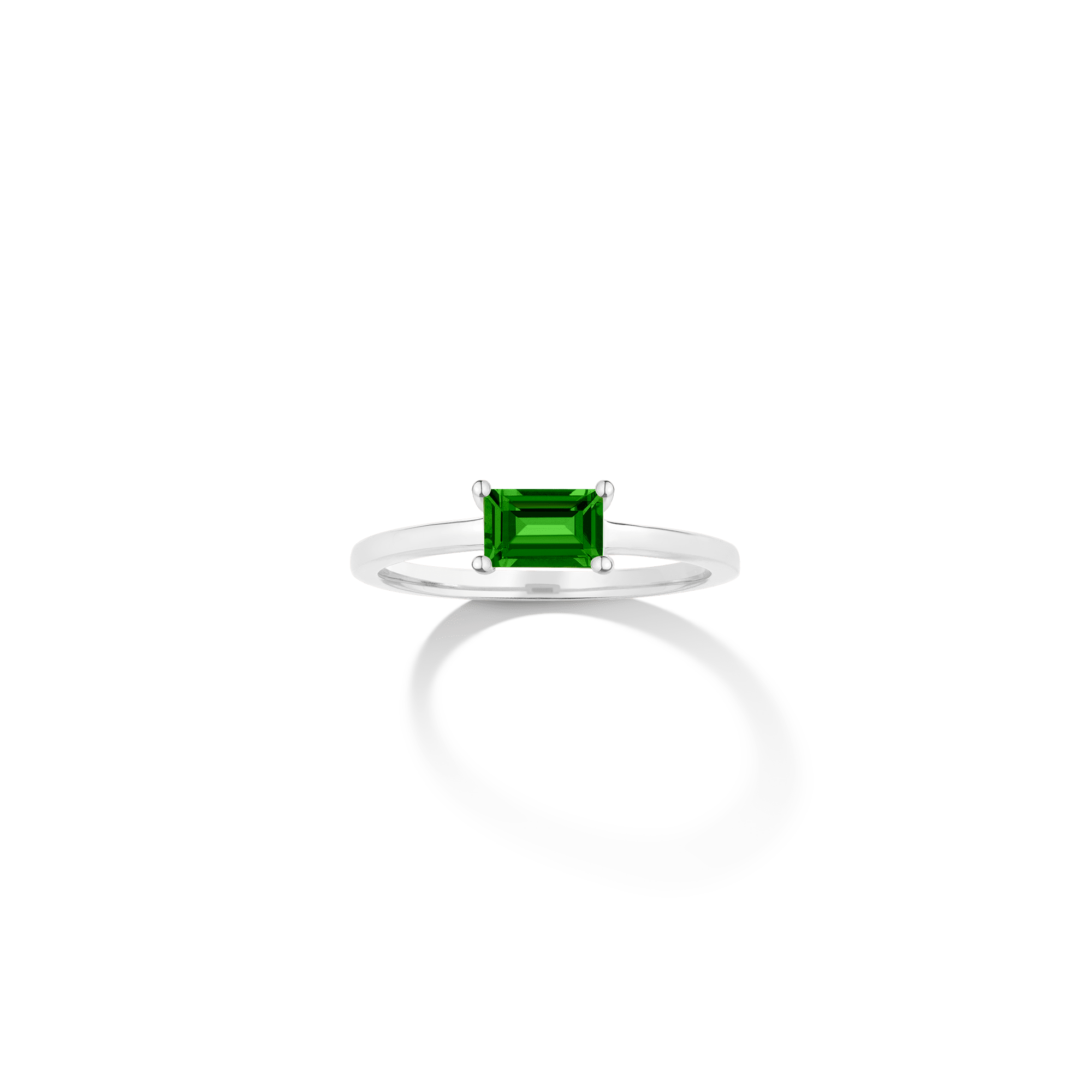 Birthstone Baguette Ring - Garnet