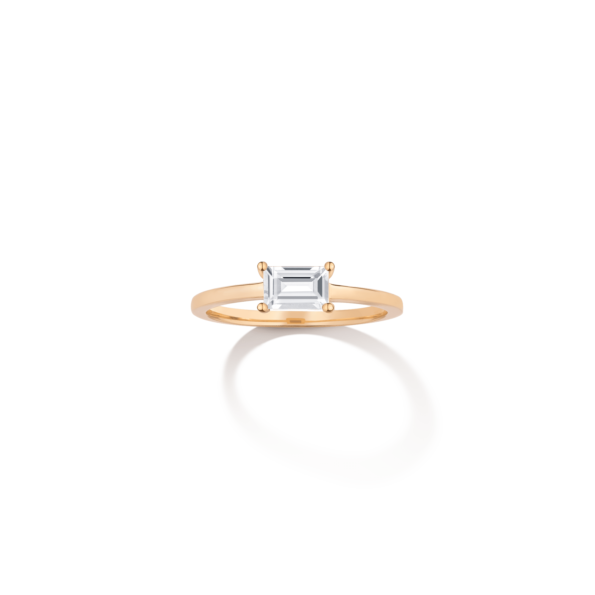 Birthstone Baguette Ring - Garnet