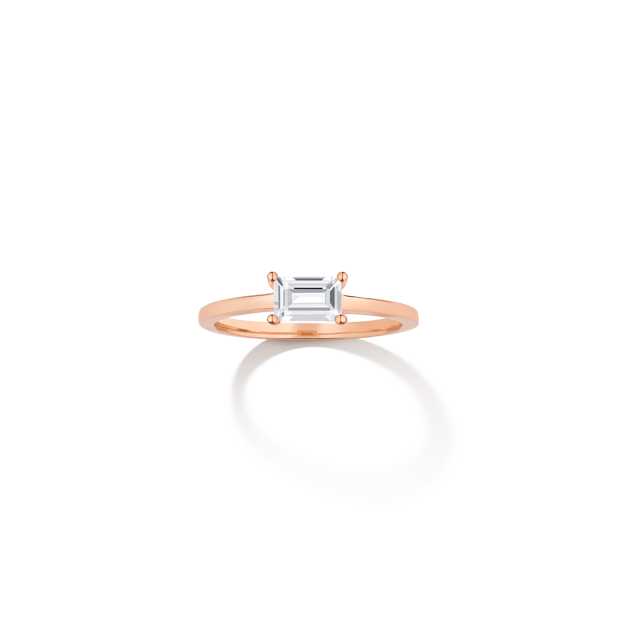 Birthstone Baguette Ring - Garnet