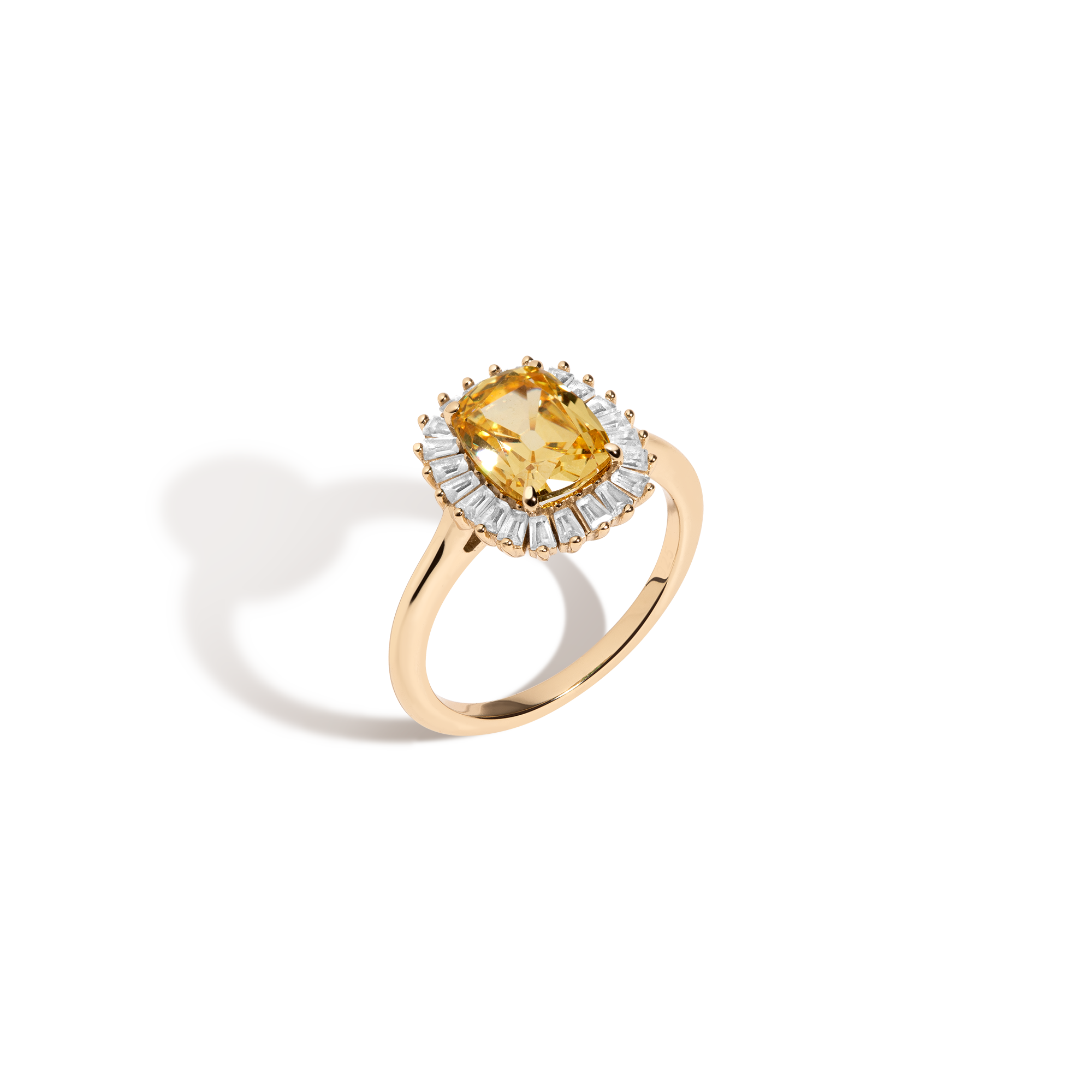 Lab Grown Yellow Canary Alexandra Ring