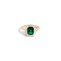 Lab Grown Green Emerald Alexandra Ring