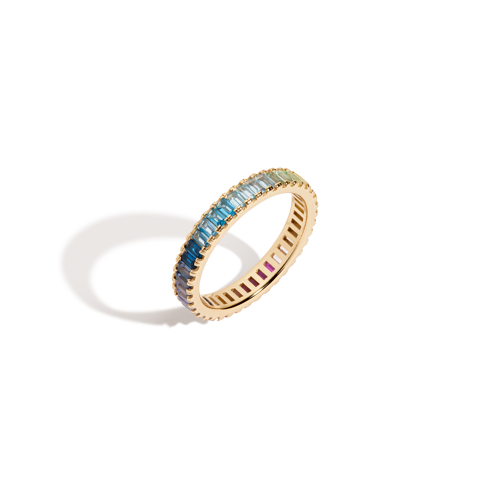 Ombré Rainbow Baguette Eternity Ring