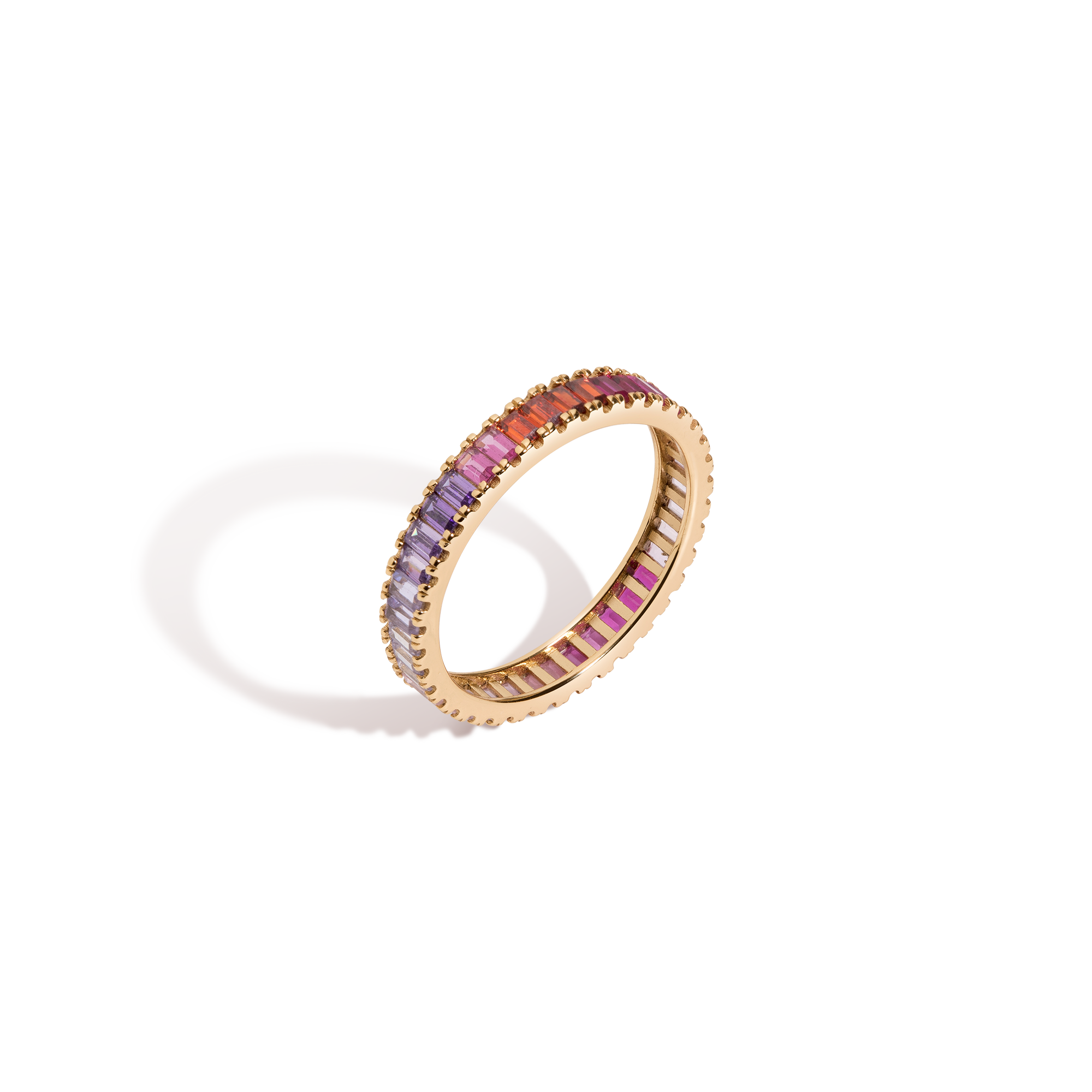 Pink Ombré Baguette Eternity Ring