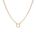 Rolo Chain Charm Necklace - White Sapphire Bail