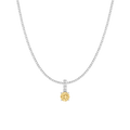 7ct Round Tennis Charm Necklace Set