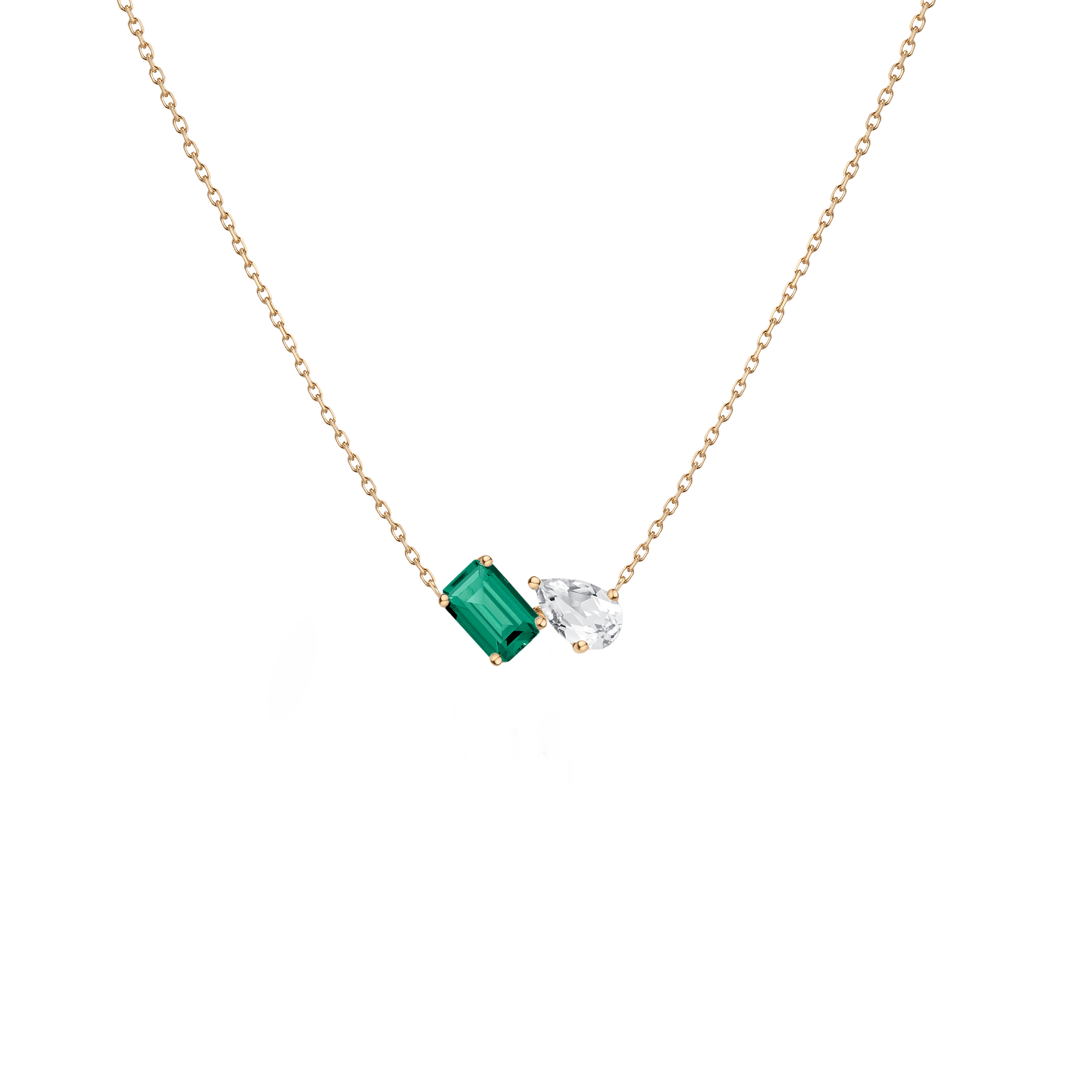 Toi et Moi Gemstone Mini Heirloom Necklace