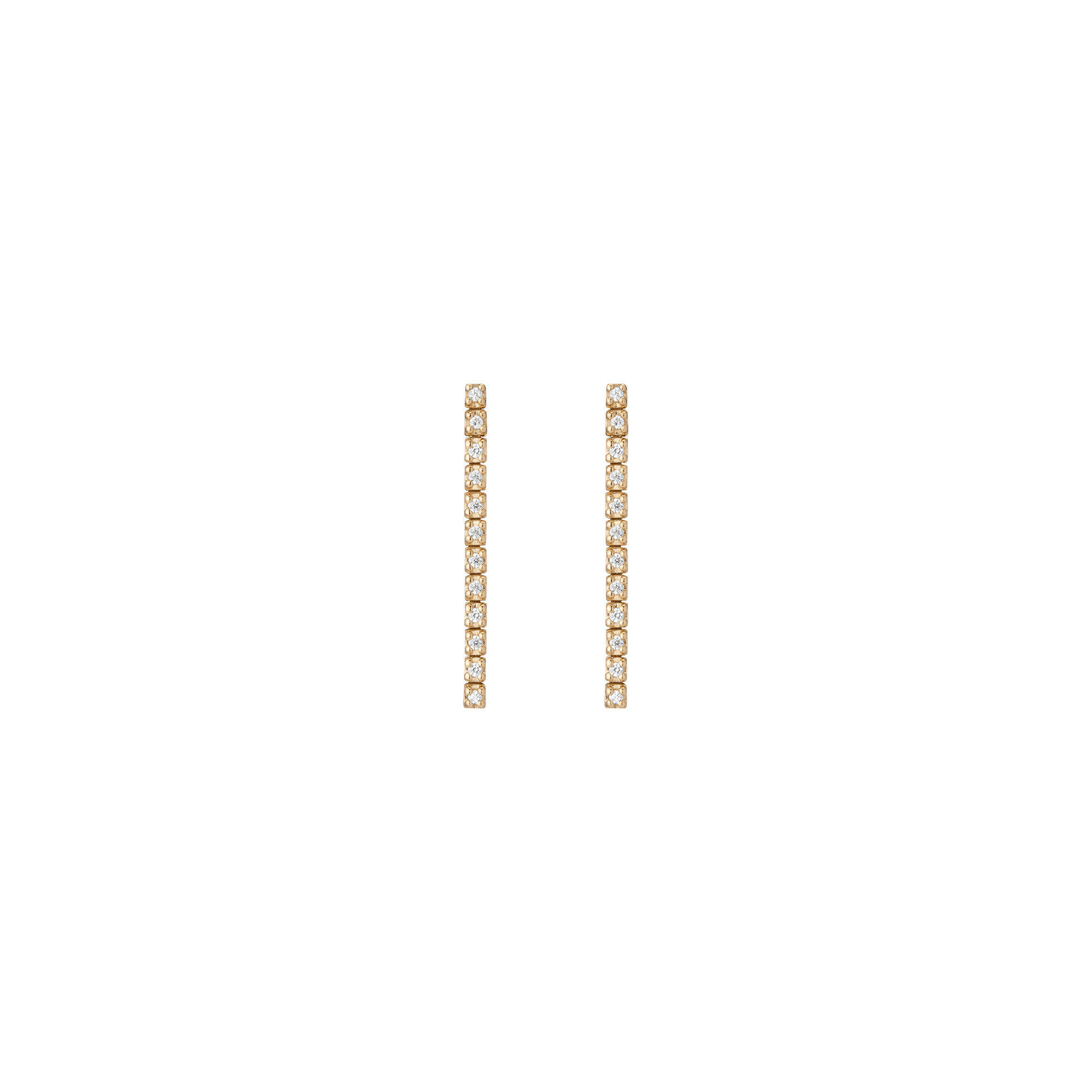 Petite Lab Grown Diamond Tennis Earrings 14k Yellow Gold 12 Diamonds Pair