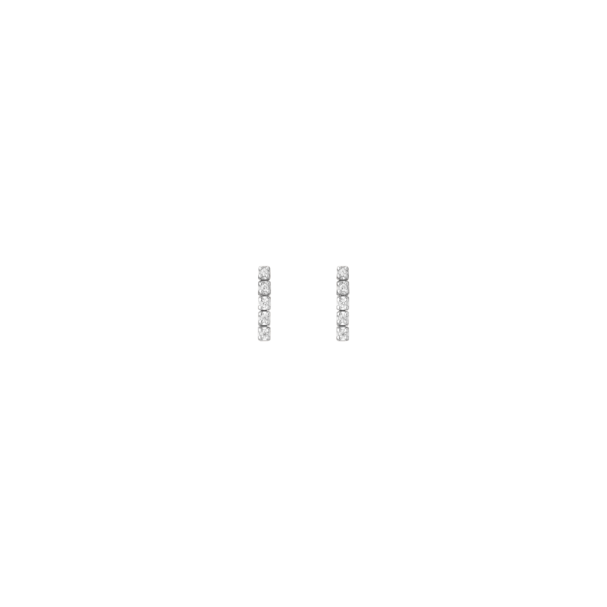 Petite Lab Grown Diamond Tennis Earrings 14k White Gold 5 Diamonds Pair