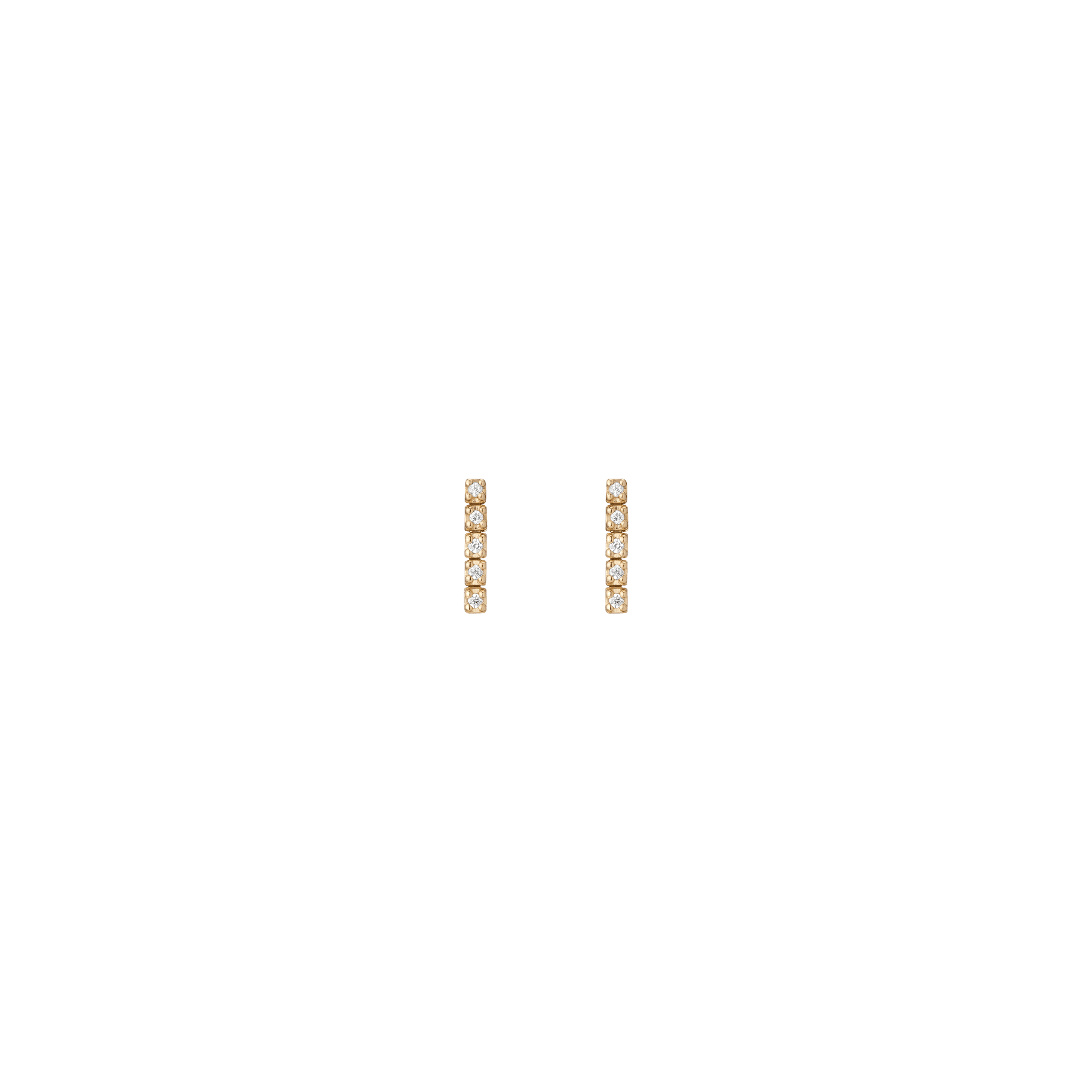 Petite Lab Grown Diamond Tennis Earrings 14k Yellow Gold 5 Diamonds Pair