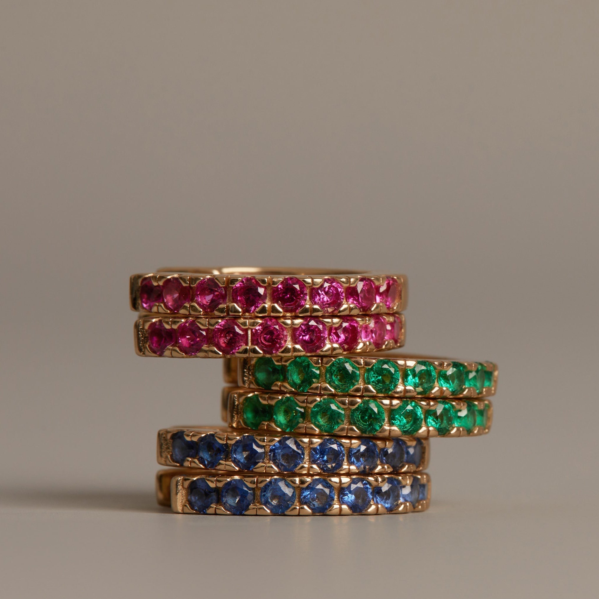Lab Grown Green Emerald Huggie Earrings