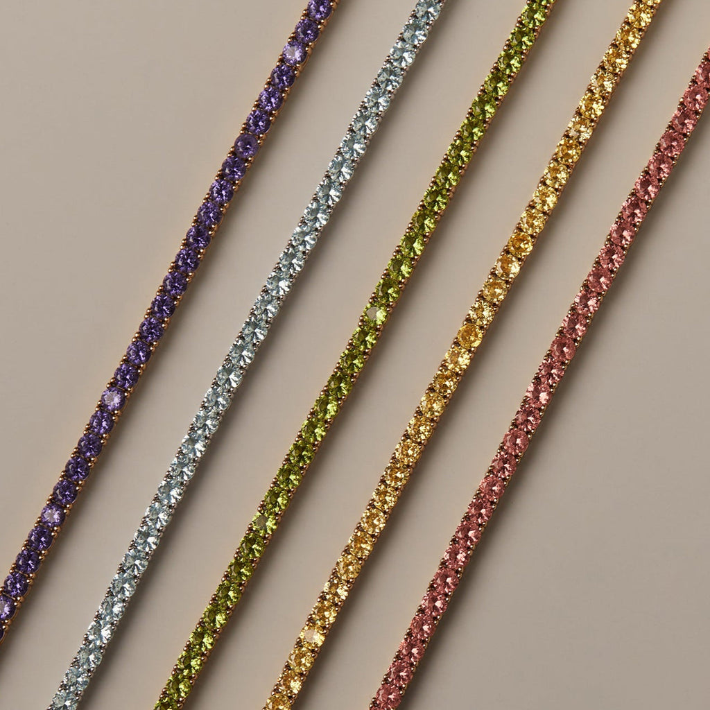 Lab Grown Blue Tourmaline Tennis Bracelet