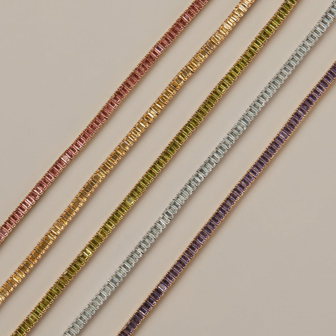Lab Grown Blue Tourmaline Baguette Tennis Bracelet